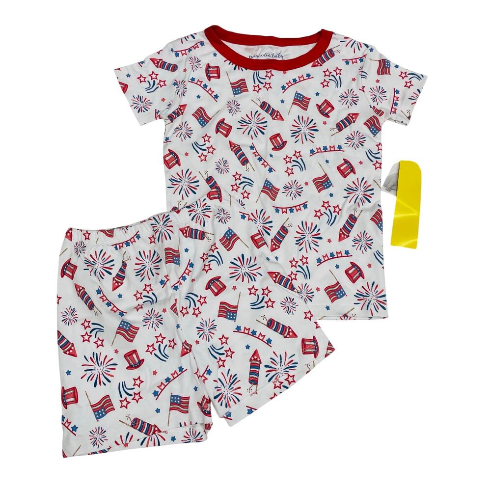 NWT Magnolia Baby Size 18/24M Red, White & Blue Short PJs